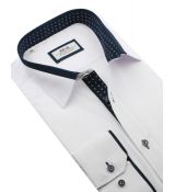 Bielo-modrá trendová slim košeľa BEVA 2K139