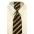 Hnedo-žltá prúžkovaná kravata 3172-2