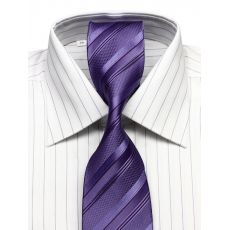 Biela biznis košeľa s fialovými prúžkami KLEMON