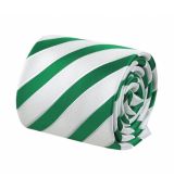 Biela kravata so zelenými prúžkami 4000-69D