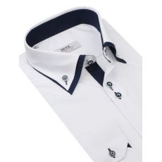 Predĺžená košeľa BEVA KLASIK bielo-modrá elegantná pánska košeľa