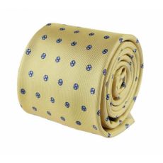 Trendová pánska kravata ORSI, žltá s modrým vzorom