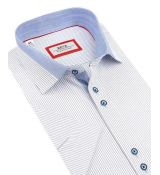 Bielo-modrá prúžkovaná košeľa kr. rukáv BEVA REGULAR