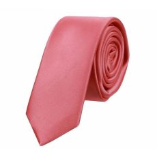 Koralová ružová kravata ORSI slim 4,5 cm
