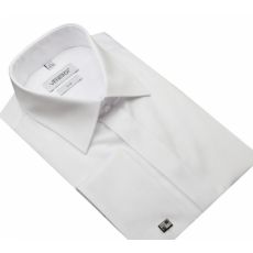 Biela hladká slim košeľa na manžetové gombíky (176-182 cm)