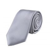 Šedá saténová kravata matná 7 cm