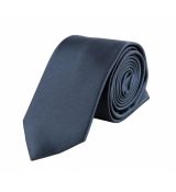 Šedá tmavá saténová kravata matná 7 cm