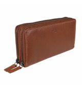 BRANCO | Kožená mega-peňaženka so zipsom - hnedá rustikálna 70594