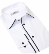 Bielo-čierna slim košeľa BEVA dlhý rukáv