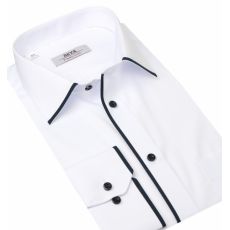 Bielo-čierna slim košeľa BEVA dlhý rukáv