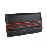 Dámska peňaženka SENDI čierno-červená, koža nappa