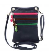 Malá kožená crossbody taška TUSCANY modrá