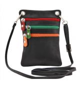 Malá kožená crossbody taška TUSCANY čierna