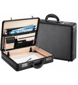 Kožený diplomatický kufrík čierny 45x35x11