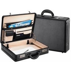 Kožený diplomatický kufrík čierny 45x35x11