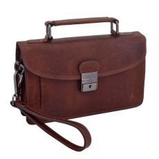 Pánska etue s rúčkou kožená tan