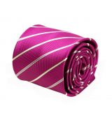Cyklámenová prúžkovaná kravata 4185