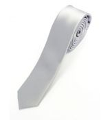 Bielo-strieborná slim kravata 4001-12