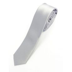 Bielo-strieborná slim kravata 4001-12