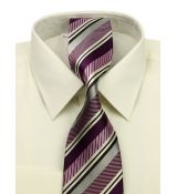 Fialovo-ružová prúžkovaná kravata
