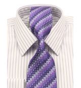 Fialovo-strieborná vzorovaná kravata