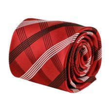 Červená prúžkovaná kravata 3175B
