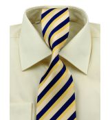 Kravata žltá s modrými prúžkami 4000-40C