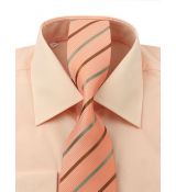 Oranžovo-béžová prúžkovaná kravata