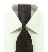 Hnedá kravata s tkaným vzorom 4000-49B