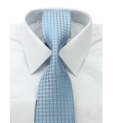 Modro-strieborná kravata s tkaným vzorom 4000-49C