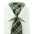Zeleno-béžová károvaná kravata