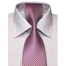 Bielo-ružová obleková košeľa KLEMON KLASIK