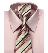 Ružová košeľa na manžetové gombíky KLEMON SLIM