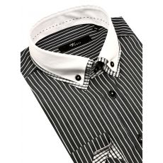 Čierno-šedá luxusná slim košeľa VENTI 5500-800