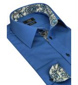 Modrá exkluzívna košeľa KLEMON (slim)