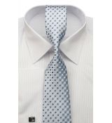 Strieborná kravata s bodkovaným vzorom