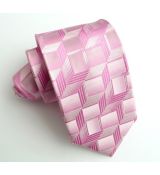 Ružovo-strieborná V.I.P hodvábna kravata K61
